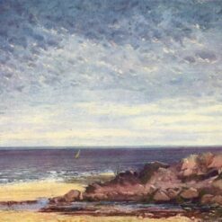 Breathtaking Gustave Courbet's 'Sea Coast in Normandy' Realist Oil on Canvas Landscape - 1867 Masterpiece at Pushkin Museum