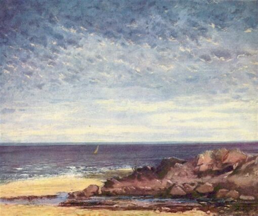 Breathtaking Gustave Courbet’s ‘Sea Coast in Normandy’ Realist Oil on Canvas Landscape – 1867 Masterpiece at Pushkin Museum