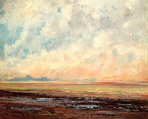 Stunning 1865 – 1866 Gustave Courbet ‘Seascape’ (Marine) Realist Oil on Canvas Marina Painting – Inspired by Norton Simon Museum Gem, Ideal for Art Aficionados and Maritime Enthusiasts