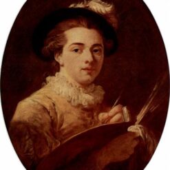 Dafen Village Hand-Painted “Self-portrait” INSPIRED BY Jean-Honore Fragonard's Rococo Style for Art Aficionados and Home Decorators