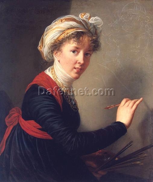 Dafen Village Inspired Oil Canvas Replica: Self-portrait INSPIRED BY Louise Elisabeth Vigee Le Brun’s 1800 Rococo Masterpiece