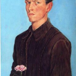 High-Quality Reproduction of Otto Dix's "Self-Portrait" (1912) - A Striking Veristic Self-Portrait in Oil, Panel, and Tempera