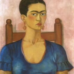 Custom Oil Painting Inspired by Frida Kahlo’s Self-Portrait (Autorretrato, 1930) – Hand-Painted Naïve Art Reproduction from DaFen Village Studio | Mexican Fine Art for Home, Office, and Gallery Décor