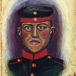 High-Quality Reproduction of Otto Dix's "Self-Portrait as a Practice Target" (1914 - 1915) - A Profound Expressionist Self-Portrait in Oil on Paper