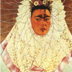 Inspired by Frida Kahlo – Self-Portrait as a Tehuana | Hand-Painted Oil Painting | Mexican Folk Art | DaFen Village Studio