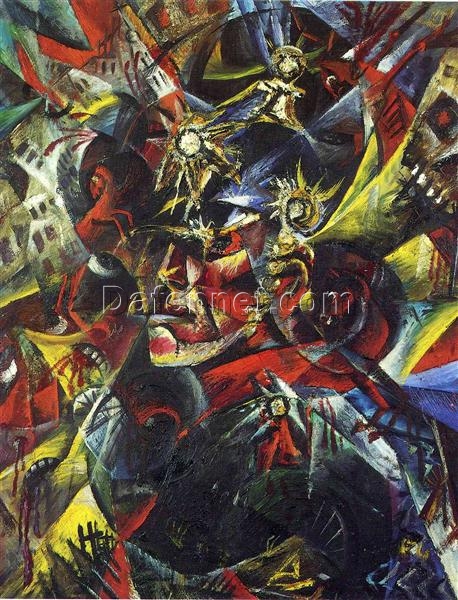 Hand – Painted Replica of Otto Dix’s “Self – Portrait as Mars” – Cubist Self – Portrait from 1915 in Oil on Canvas