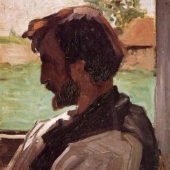 High-Quality Reproduction of Frederic Bazille's 1868 "Self-Portrait at Saint-Saveur" - Impressionist Self-Portrait Oil on Panel from Premier Dafen Village Studios