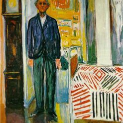 Expressionist 'Self-portrait. Between the clock and the bed' Inspired Oil Painting Replica - Hand-painted by Dafen Village's Skilled Artists for Profound Artistic Displays