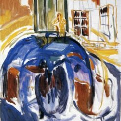 Edvard Munch's 'Self-Portrait During Eye Disease II' Expressionist Style Hand-painted Oil Canvas - Ideal for Creating a Thought-provoking and Empathetic Atmosphere in Your Space
