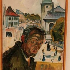 High-quality 'Self-Portrait in Bergen' Expressionist Inspired Oil Painting by Edvard Munch - Direct from Dafen Village Studios for Art Aficionados