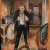 High-quality 'Self-Portrait (in distress)' Expressionist Inspired Oil Painting by Edvard Munch - Direct from Dafen Village Studios for Art Aficionados
