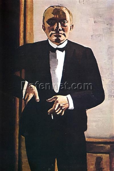 Expressionist Rendering of Self-Portrait in Tuxedo INSPIRED BY Max Beckmann (1927)