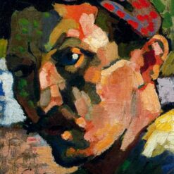 Intimate Fauvist and Neo-Impressionist 'Self Portrait with a Cap' Oil Painting on Canvas Inspired by Andre Derain - 33 x 25.5 cm Artistic Replica