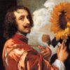Dafen Village Hand-Painted “Self portrait with a Sunflower” INSPIRED BY Anthony van Dyck's 1632 Baroque Masterpiece for Art Aficionados