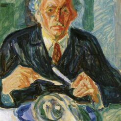 Edvard Munch's 'Self-Portrait with Cod's Head' Expressionist Style Hand-painted Oil Canvas - Ideal for Creating a Quirky and Thought-provoking Atmosphere in Your Space