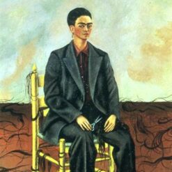 Custom Oil Painting Inspired by Frida Kahlo’s Self-Portrait with Cropped Hair – Hand-Painted Naïve Art Reproduction from DaFen Village Studio | Symbolic Mexican Fine Art for Home and Office Décor