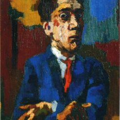 Exquisite Hand-Painted Oil Reproduction of Oskar Kokoschka's 'Self Portrait with Crossed Arms' - Dafen Village's Homage to Expressionist Self-Expression
