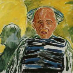 Expressionist 'Self-Portrait with Striped Pullover' Inspired Oil Painting Replica - Hand-painted by Dafen Village's Talented Artists for Intimate Artistic Displays