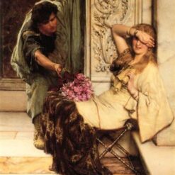 Charming Hand-Painted Oil Painting Inspired by Alma-Tadema's "Shy" - A Dafen Village Original