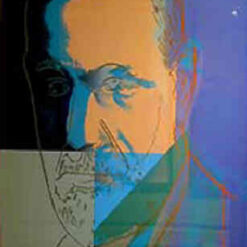 Authentic Andy Warhol Inspired 'Sigmund Freud' 1980 Pop Art Portrait Print