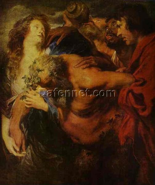 Dafen Village Hand-Painted “Silenus Drunk” INSPIRED BY Anthony van Dyck’s c.1621 Baroque Mythological Masterpiece for Art Lovers