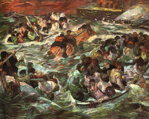 1912 - Reproduction du naufrage du Titanic inspirée par Max Beckmann