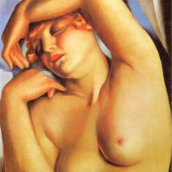 Lempicka-Inspired "Sleeping Girl" – Hand-Painted Art Deco Nude Painting for Luxury Home Décor & Fine Art Collections | DaFen Village Studio