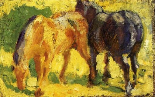 Authentically Inspired ‘Small Horse Picture’ by Franz Marc – Handmade Oil Painting from Dafen Village for Collectors and Decorators