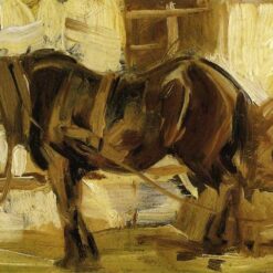 Inspired by Franz Marc – Small Horse Study | Hand-Painted Oil Painting | Impressionist Animal Art | DaFen Village Studio