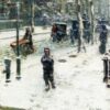 Hand - Painted Replica of Childe Hassam's "Snow Storm, Fifth Avenue" (1907) - Enchanting Impressionist Genre Oil Painting on Canvas from Dafen Village for Art Lovers and Winter Scene Enthusiasts