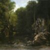 Enigmatic 1866 Gustave Courbet 'Solitude' Realist Oil on Canvas Landscape - 94x135 cm, Inspired by Musée Fabre Masterpiece, Ideal for Art Aficionados and Nature Seekers