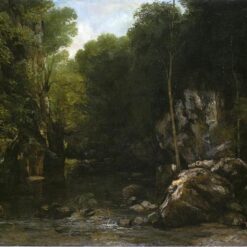 Enigmatic 1866 Gustave Courbet 'Solitude' Realist Oil on Canvas Landscape - 94x135 cm, Inspired by Musée Fabre Masterpiece, Ideal for Art Aficionados and Nature Seekers