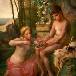 High - Quality Reproduction of Jean - Francois Millet's 1865 "Spring (Daphnis and Chloë)" - Realist Mythological Oil Painting from Renowned Dafen Village Studios for Art Collectors