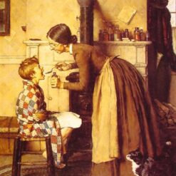 Dafen Village's Hand - painted Replica Inspired by Norman Rockwell's 1936 'Spring Tonic' Regionalism Genre Oil Painting for Home Decor