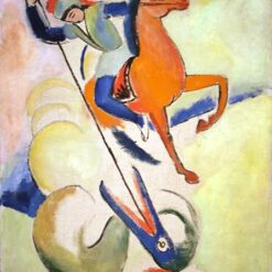 Exquisite Dafen Village Reproduction of August Macke's 'St. George' (1912) - 1912 Expressionist Religious Oil on Canvas for Art Aficionados
