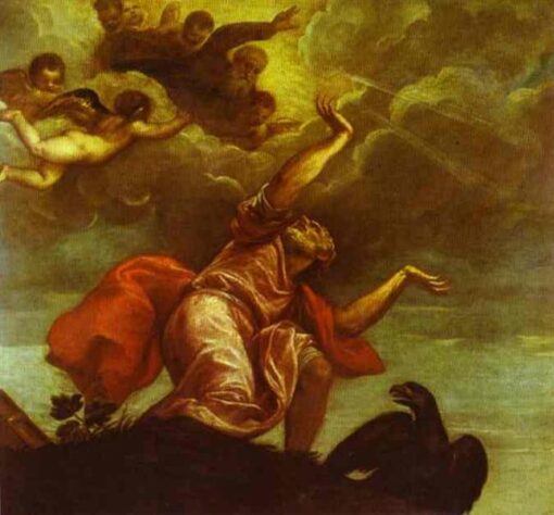 Titian’s St. John the Evangelist on Patmos – Late Renaissance Oil Painting Reproduction