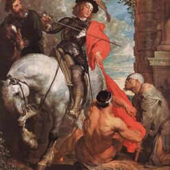 Collector's Treasure: Dafen Village's High-Quality “St Martin Dividing his Cloak” INSPIRED BY Van Dyck's Baroque Religious Oil Painting on Panel