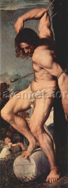 Renaissance Religious Art – St. Sebastian Inspired by Titian – Handmade Oil Painting for Classic Interiors