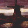 High - Quality Replica of Piet Mondrian's "Stammer Mill with Streaked Sky" Inspired by Impressionist Landscape - Ideal for Art Enthusiasts in [Your Region]