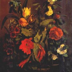 Gustave Courbet's Timeless 1863 'Still Life of Flowers' - Realist Flower Oil Painting on Canvas, A Tribute to Hermitage Museum's Collection, Great for Interior Decoration