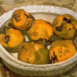 High - Quality Reproduction of Lucian Freud's 1981 - 1982 'Still Life (Quinces)' Expressionist Painting - Oil on Canvas for Interior Enhancement