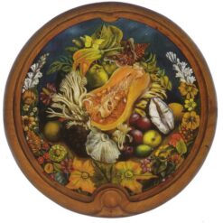 Inspired by Frida Kahlo – Still Life (Round) | Hand-Painted Oil Painting | Mexican Naïve Art | DaFen Village Studio