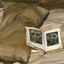 Authentic Reproduction of Lucian Freud's 'Still - Life with a Book' (1991 - 1992) - Expressionist Still - Life Oil Painting