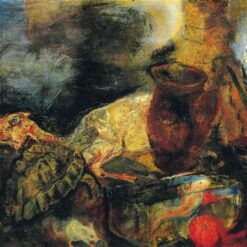 Unique Hand - Painted Oil Inspired by Kokoschka's 'Still life with a slaughtered lamb' - Dafen Village's Expressionist Gem