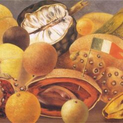 Inspired by Frida Kahlo – Still Life with Parrot and Flag | Hand-Painted Oil Painting | Mexican Naïve Art Still Life | DaFen Village Studio