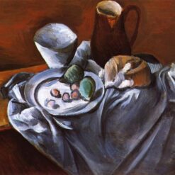 Enchanting Hand-Painted Oil Painting Inspired by Andre Derain's c.1912 'Still Life with Pears and Indian Bowl' - A Post-Impressionist Delight from Dafen Village Studio for Art Connoisseurs