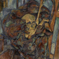 High-Quality Replica of Arshile Gorky's c.1927 'Still Life with Skull' Post-Impressionist Vanitas Oil Painting for Office Decor and Art Galleries