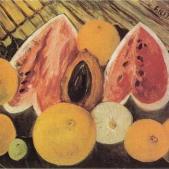 Inspired by Frida Kahlo – Still Life with Watermelons | Hand-Painted Oil Painting | Mexican Naïve Art Still Life | DaFen Village Studio