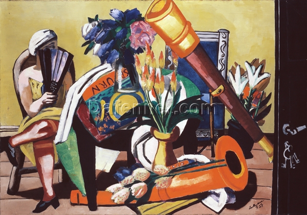 Expressionist Rendition of “Large Stil Life with Telescope” INSPIRED BY Max Beckmann’s 1927 Work