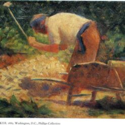 Custom-Made Oil on Wood Painting Inspired by Georges Seurat's 'Stone Breaker and Wheelbarrow, Le Raincy' - Unique Creations Tailored to Your Taste by Dafen Village Studios